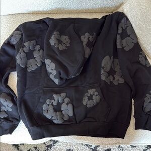 Denim tears cotton wreath black monochrome hoodie
